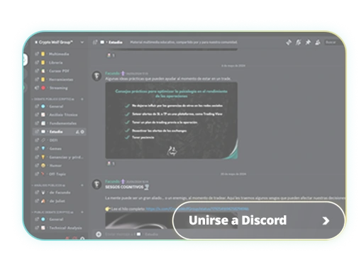 Botón para unirse a la comunidad de Discord de Crypto Wolf Group